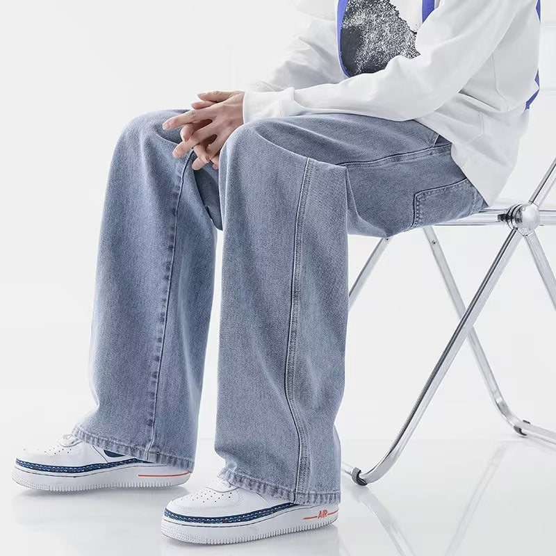 Men's Plus Size Hong Kong Style Loose Straight Leg Jeans