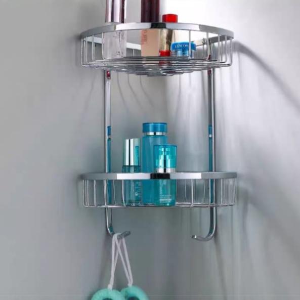 304 Stainless Steel Triangular Corner Storage Basket, Bathroom