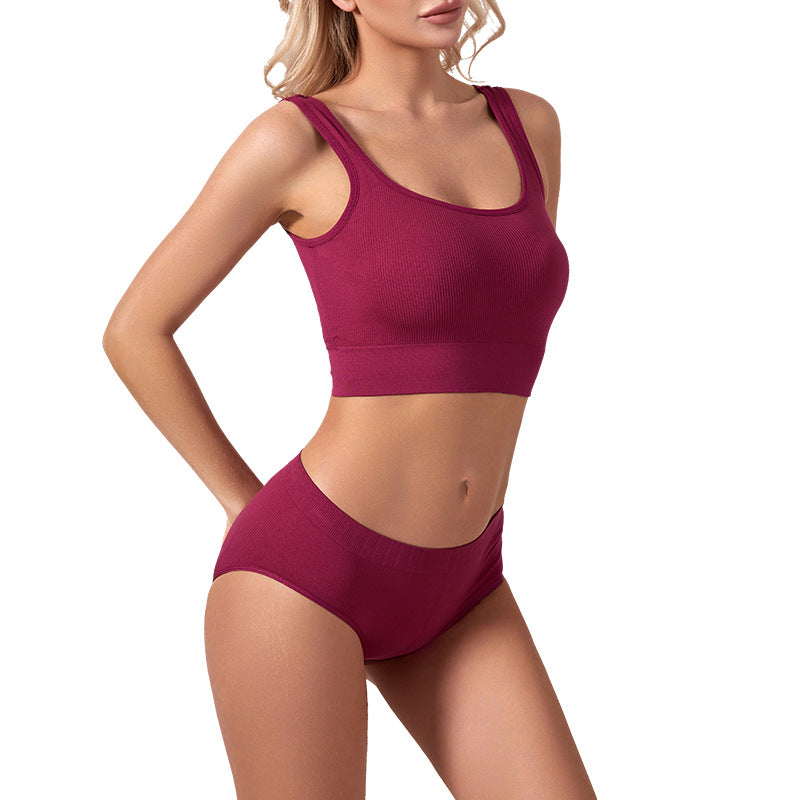 Wireless Seamless Sports Bra with Push-Up Support for Women