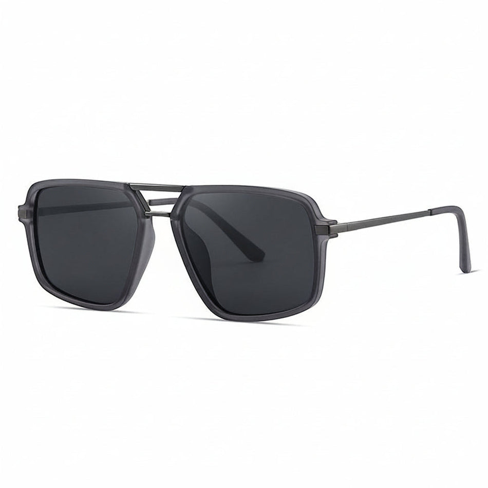 Men's Double-Beam Metal Frame Polarized Driving Sunglasses