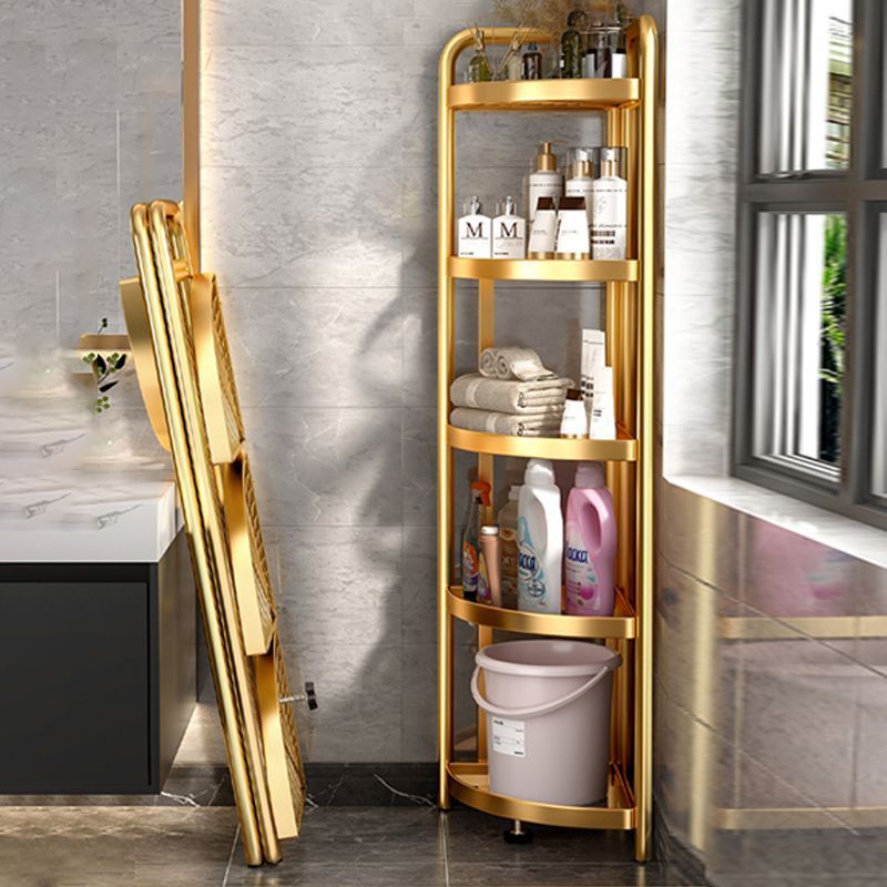 Multi-Layer Toilet Floor Storage Rack, Fan-Shaped Corner