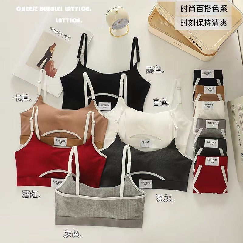 Cotton Seamless Push-Up Sports Bra with Open Back Design