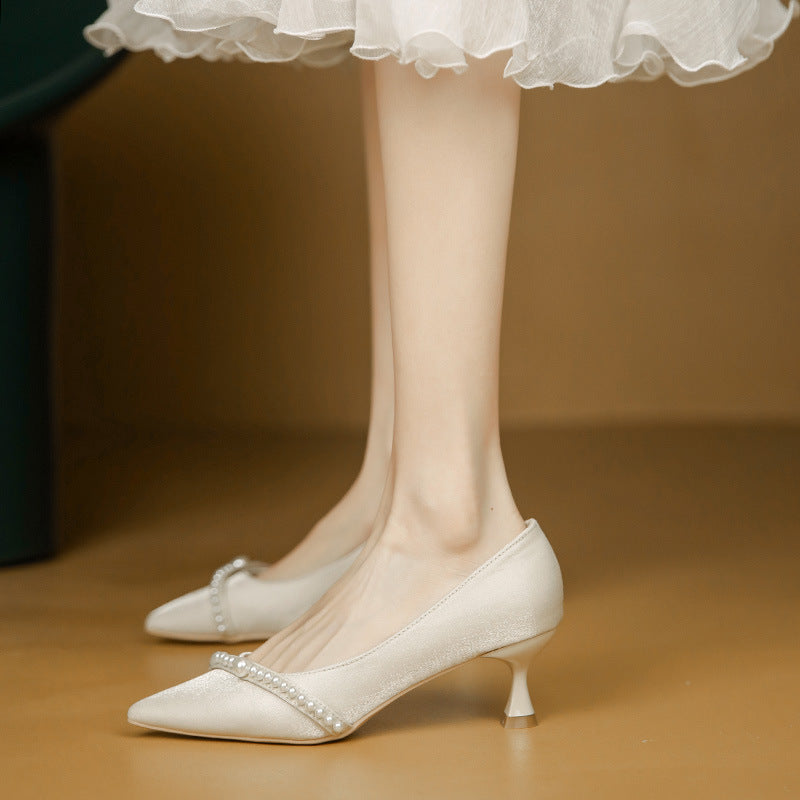 Pearl Pointed Stiletto Heels for Women
