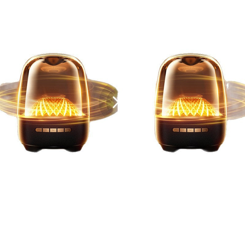 Desktop Glass Bluetooth Subwoofer Speaker High-Power Black Gold