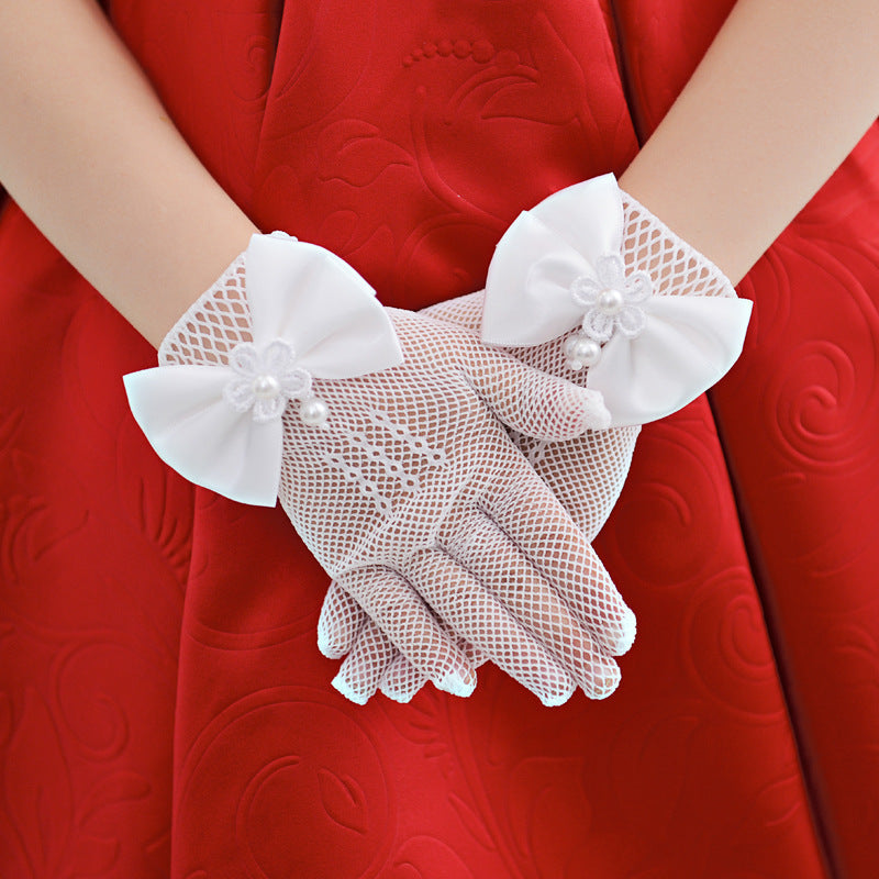 Children's Velvet Princess Etiquette Gloves