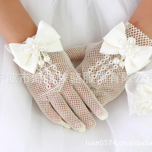 Children's Velvet Princess Etiquette Gloves