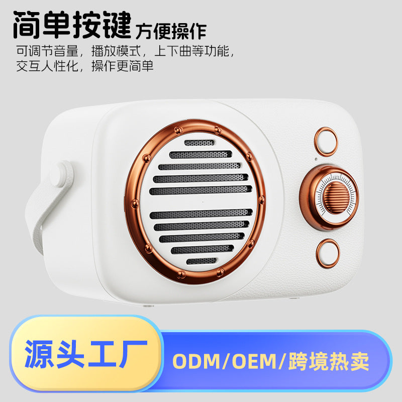 Mini Retro Bluetooth Speaker with USB Drive for Outdoor Use