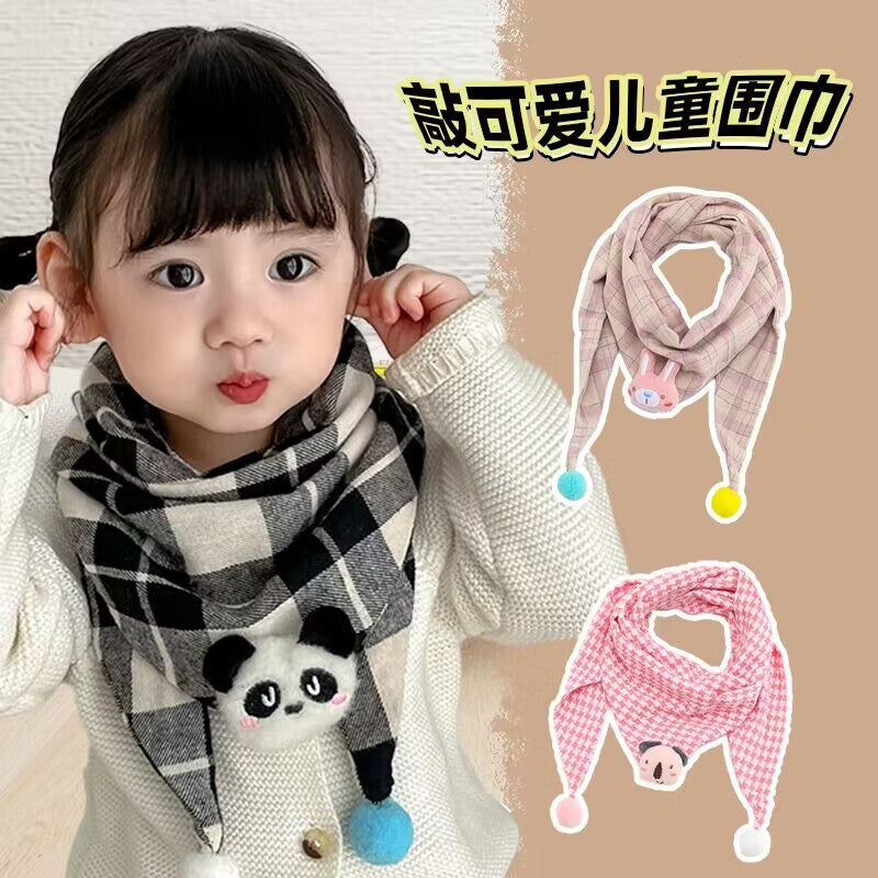 Children's Double-Sided Cotton Triangle Scarf