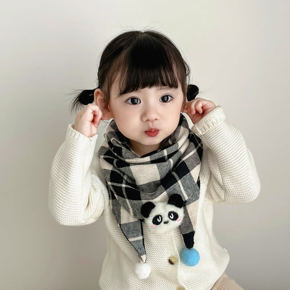 Children's Double-Sided Cotton Triangle Scarf