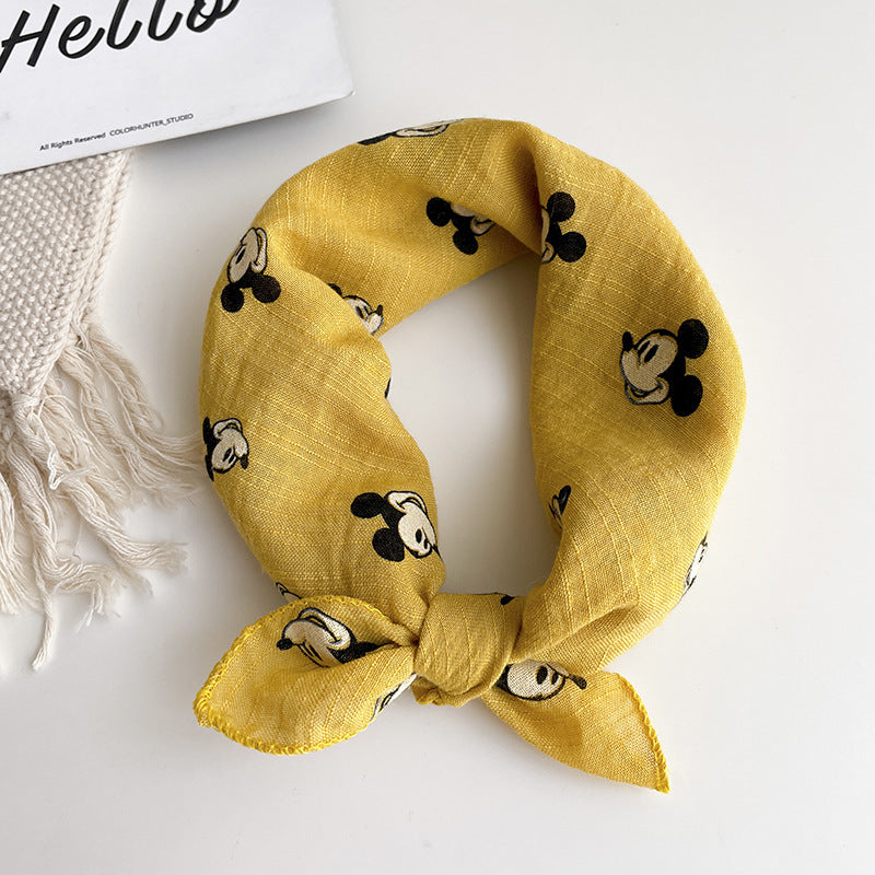 Children's 100% Cotton Cartoon Triangle Scarf