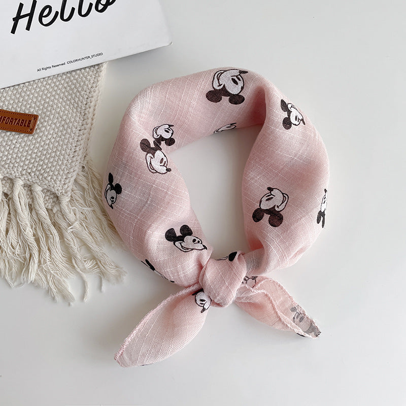 Children's 100% Cotton Cartoon Triangle Scarf