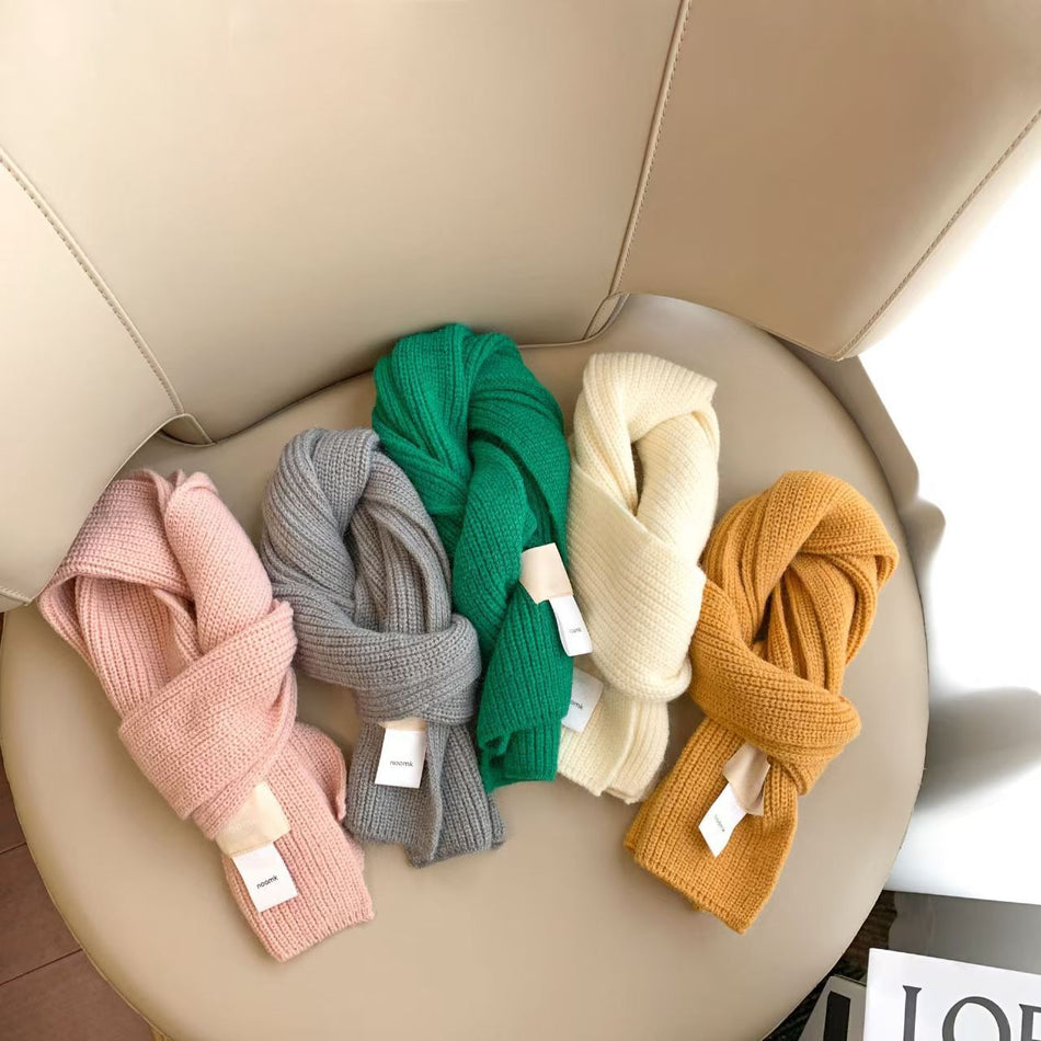 Children's Double Cloth Label Knitted Scarf