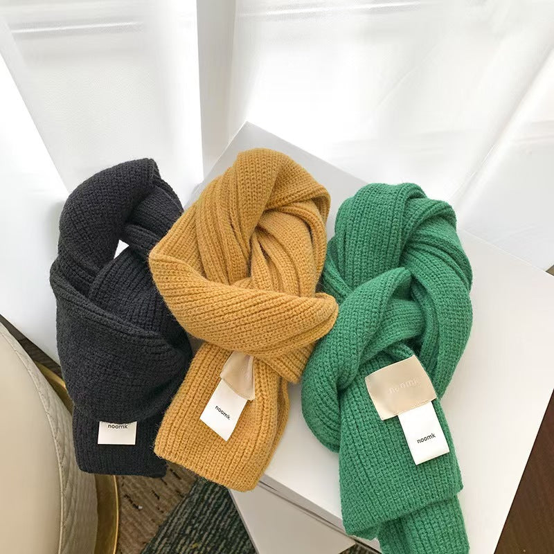 Children's Double Cloth Label Knitted Scarf