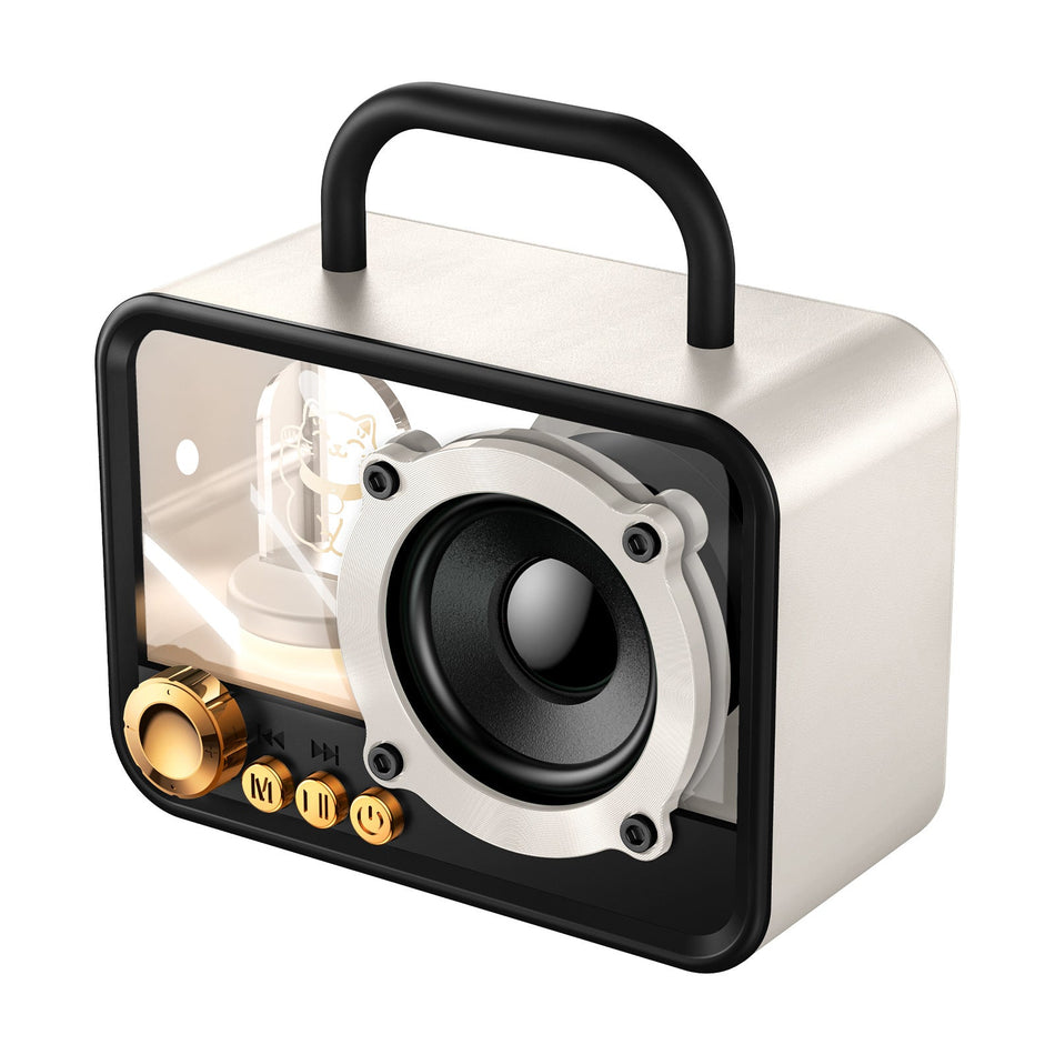 Retro Mini Bluetooth Speaker Portable Wireless Desktop Subwoofer