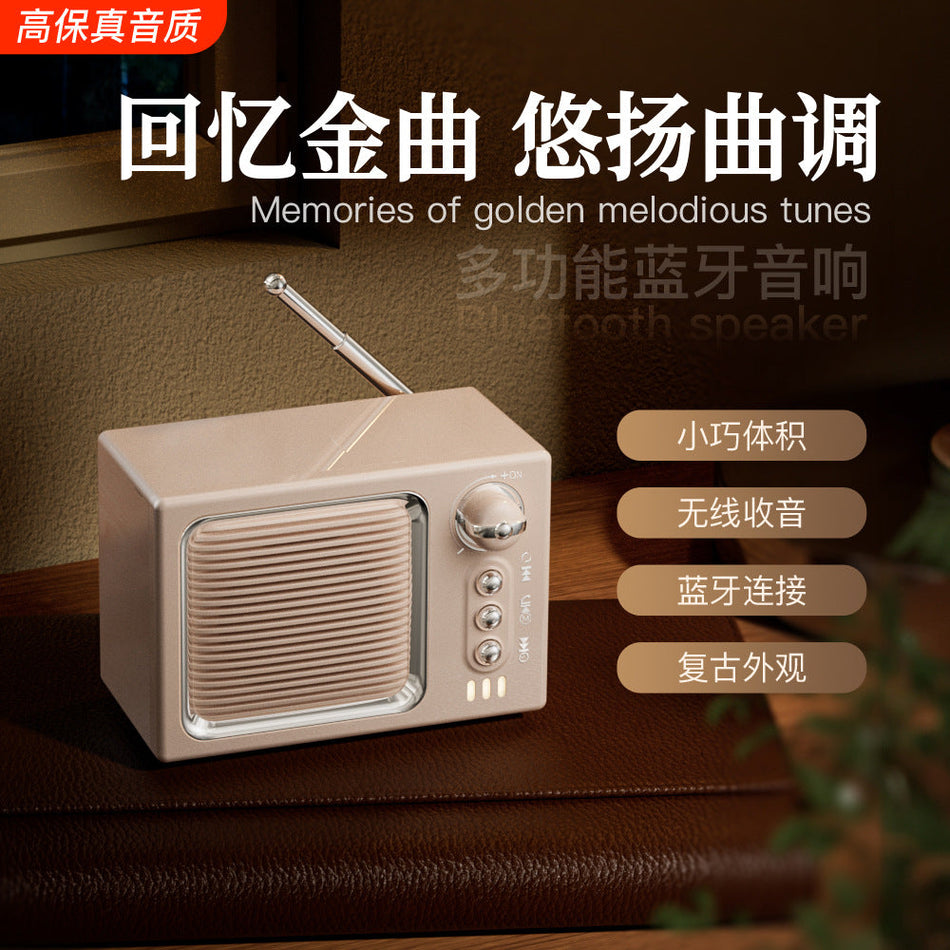 Retro Mini TV Bluetooth Speaker with White Noise Sleep Radio