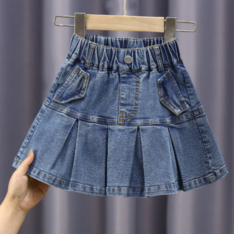 Girls' 100% Denim Tiered Cake Skirt