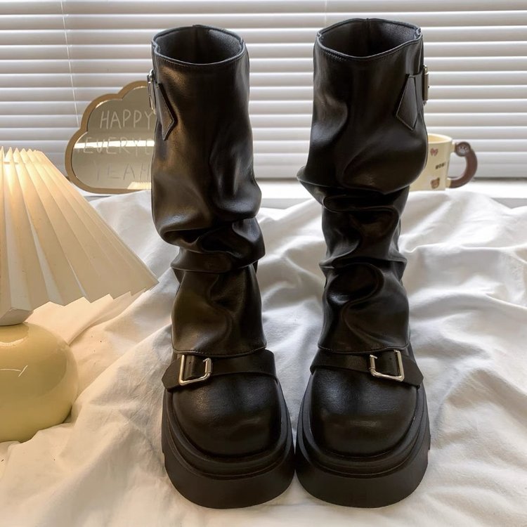 Women's Brown Retro Martin Boots with Thick Sole and 5cm Heel