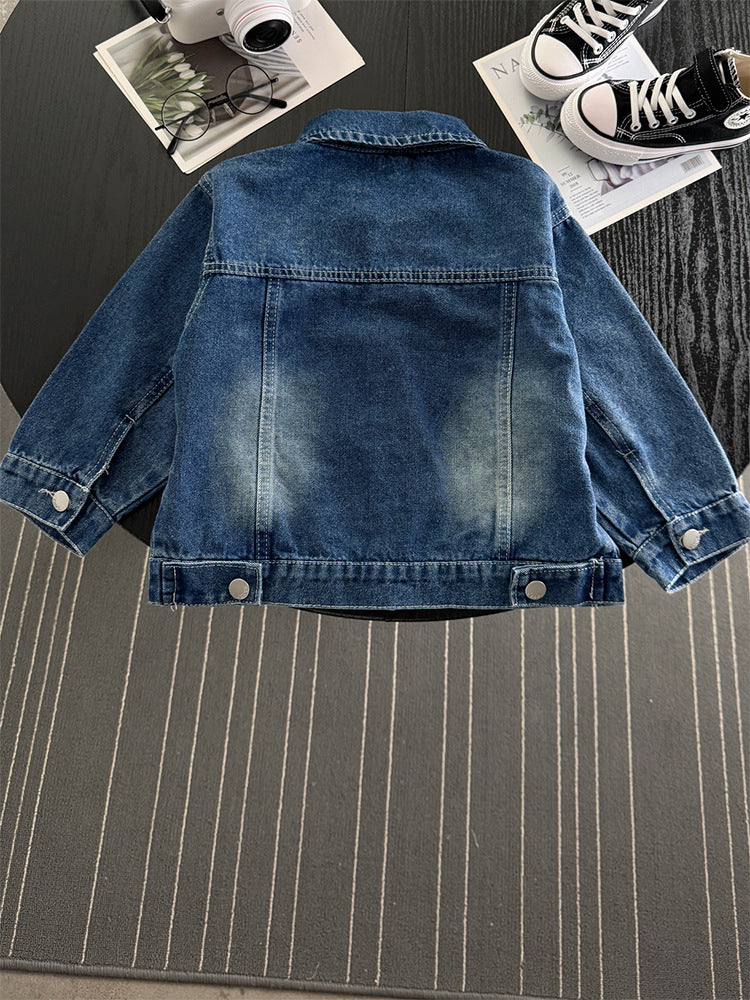 Kids' Spray-White Denim Jacket for Boys & Girls