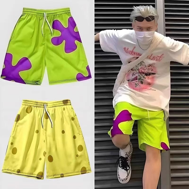 Men's Summer Beach Shorts, Loose Printed Sport Pants