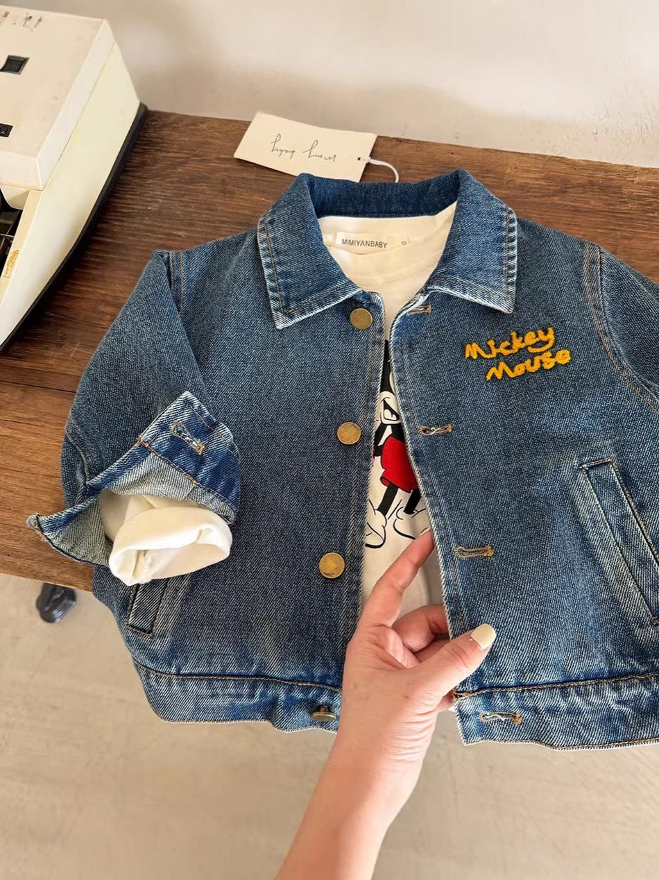 Korean Style Single-Breasted Cartoon Spring & Autumn Coat for