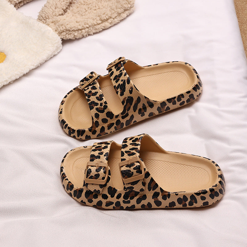 Women’s Leopard Print EVA Thick-Soled Slip-On Sandals
