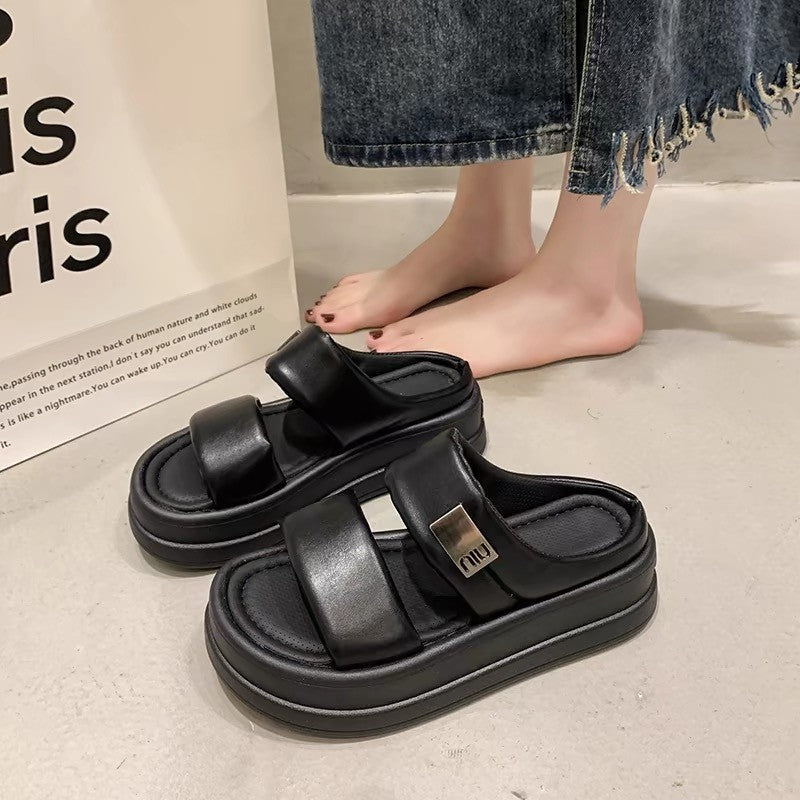 Women’s Platform Thick-Soled Minimalist Slide Sandals