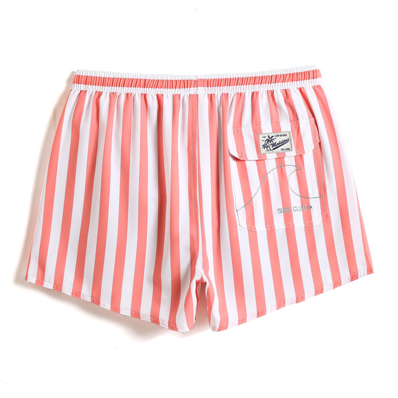 Gai Lang Men's Striped Beach Pants, Loose Plus Size Swim