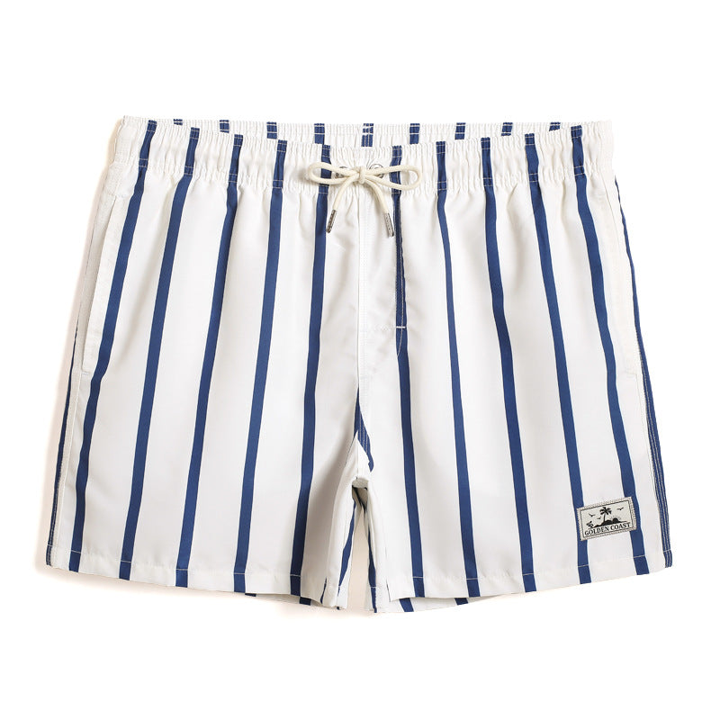 Men's Striped Beach Pants, Loose Plus Size