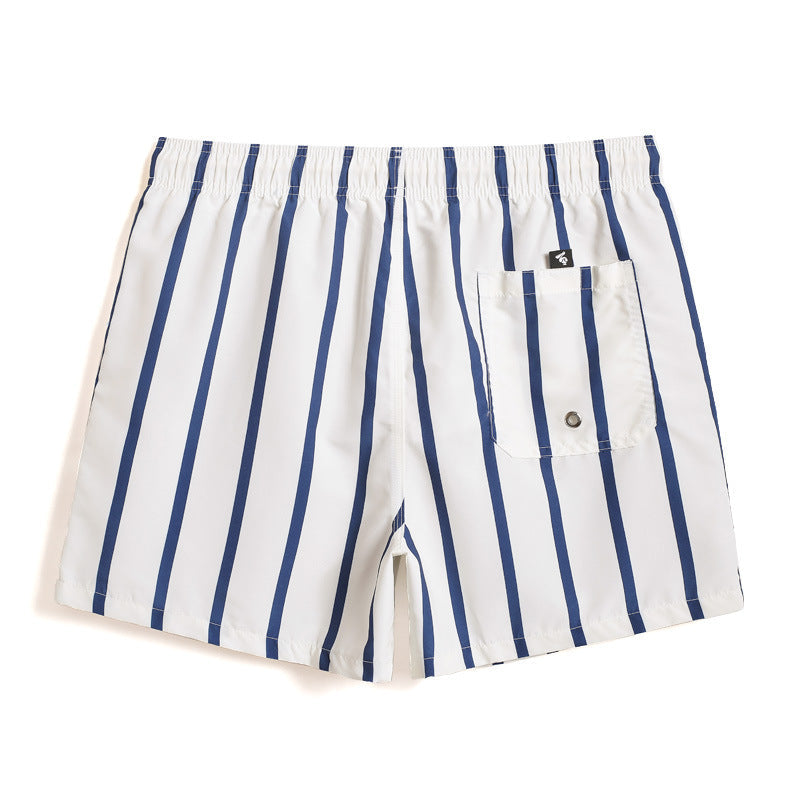 Men's Striped Beach Pants, Loose Plus Size