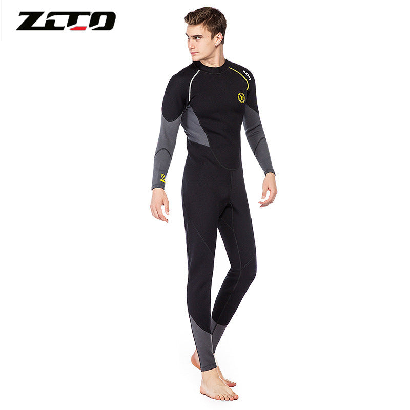 Men's 3mm Long Sleeve Wetsuit Warm Snorkeling Diving Suit