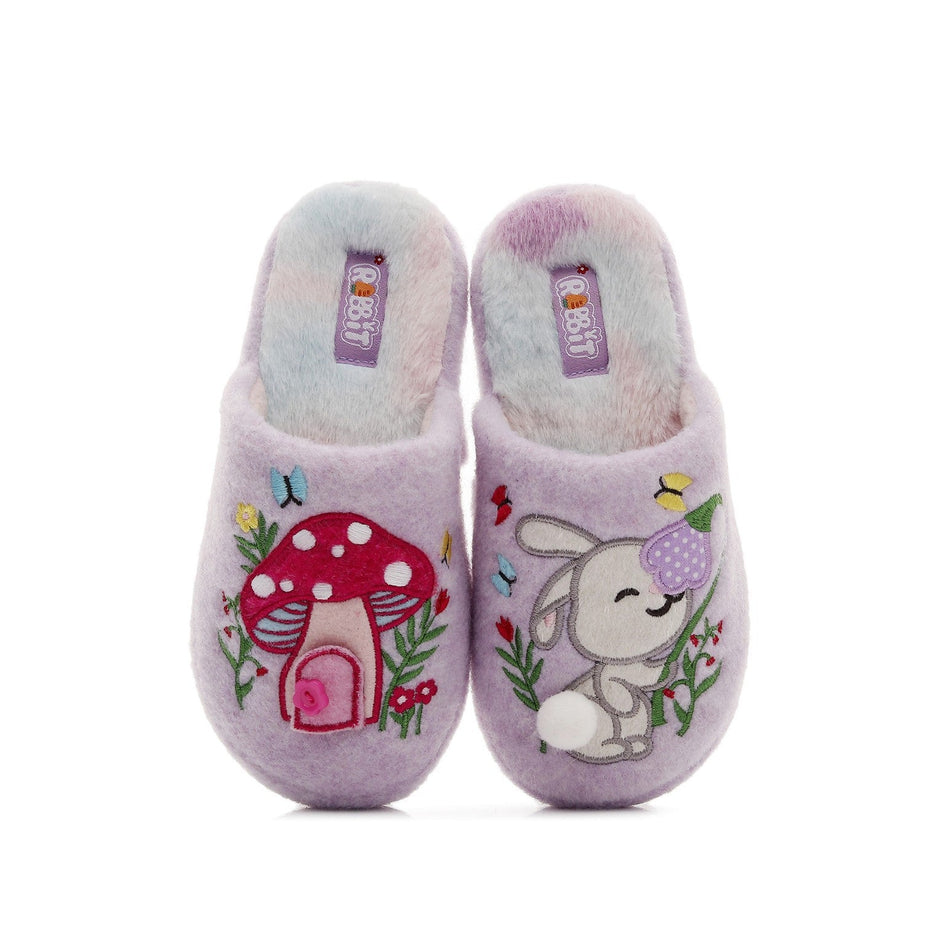 Girls' Mushroom Bunny Indoor Cotton Slippers