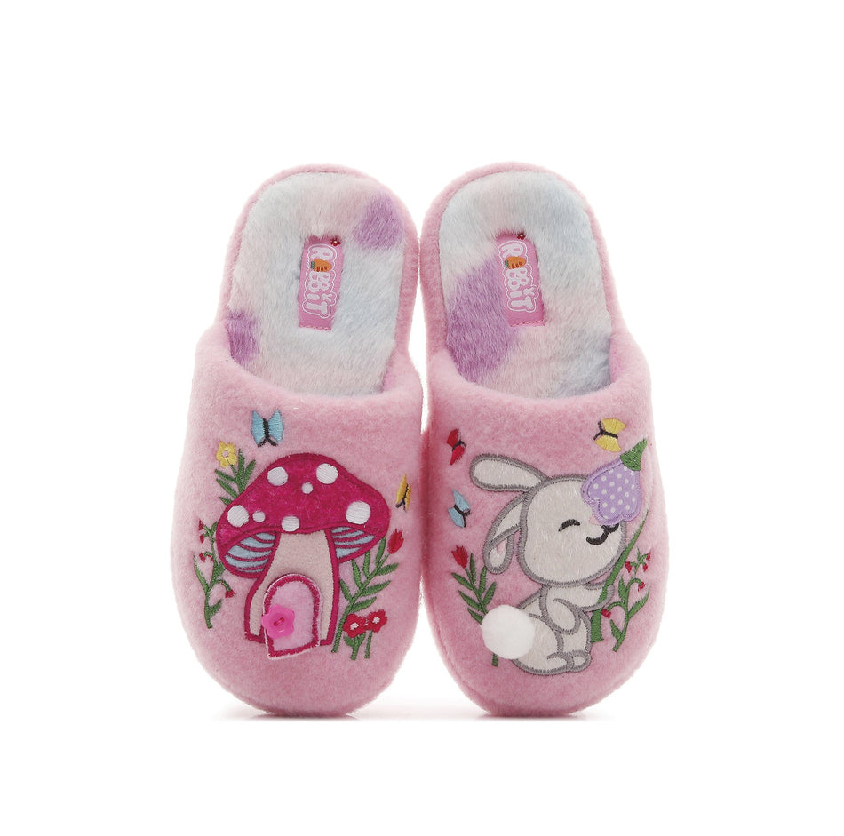 Girls' Mushroom Bunny Indoor Cotton Slippers