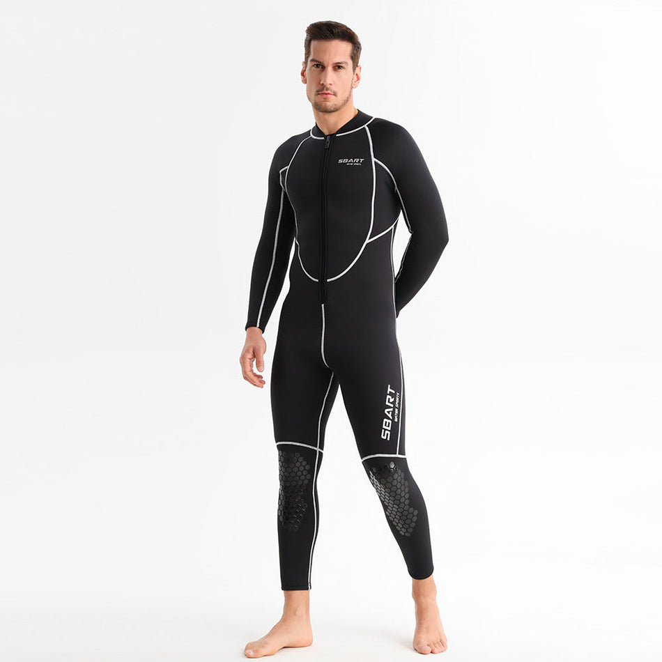 Men's 3mm Long Sleeve Wetsuit Front Zip Diving Surfing Suit