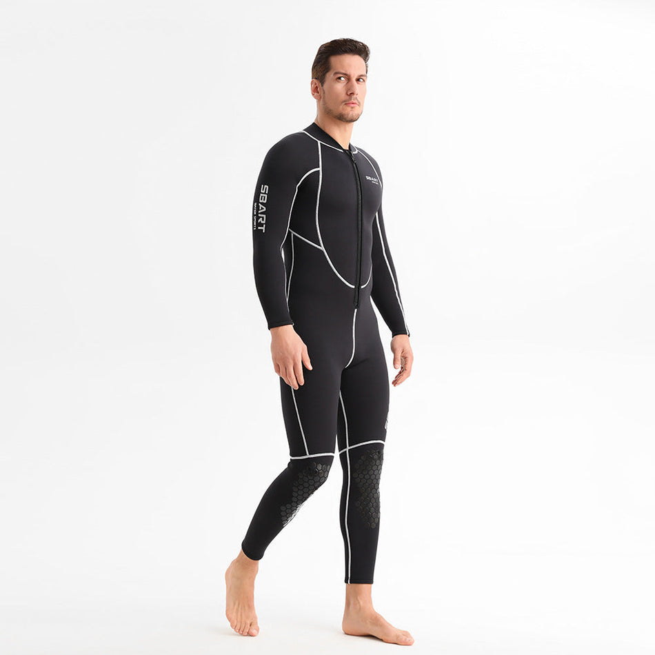 Men's 3mm Long Sleeve Wetsuit Front Zip Diving Surfing Suit