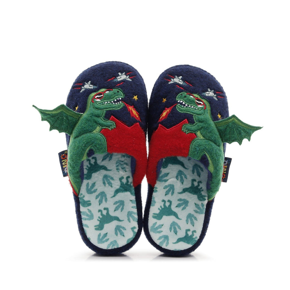 Boys' Fleece-Lined Cartoon Indoor Cotton Slippers