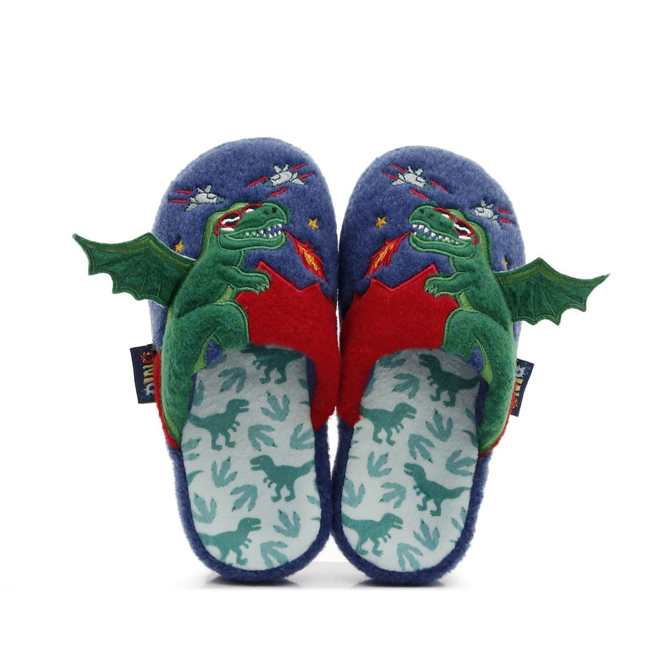 Boys' Fleece-Lined Cartoon Indoor Cotton Slippers