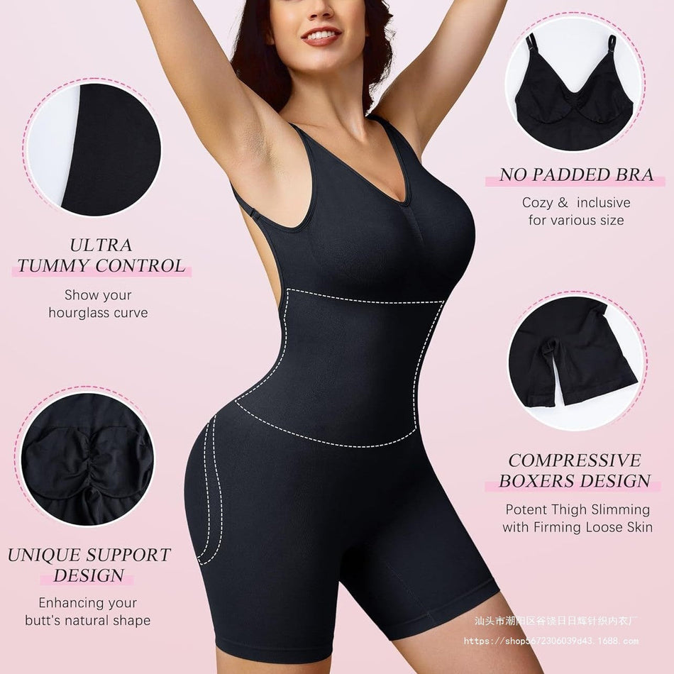 Women’s Seamless U-Back Shaping Bodysuit with Hip Lift