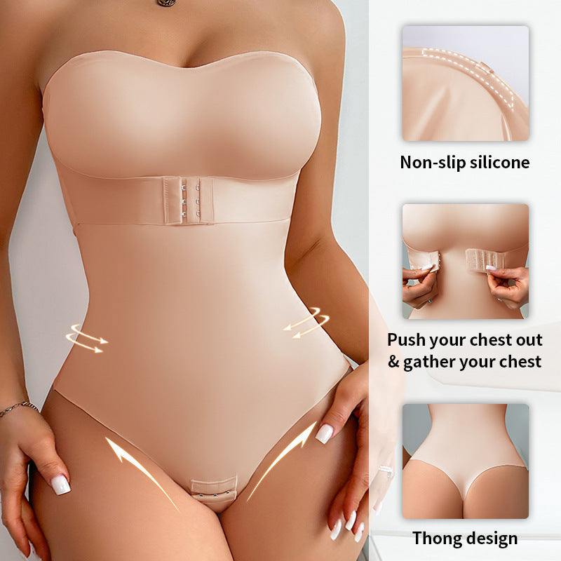 Seamless Tummy Control Bodysuit with Invisible Straps
