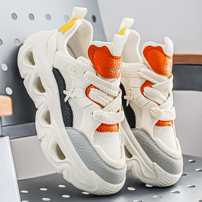 Men's Breathable Mesh Sneakers Thick Sole Lightweight Casual
