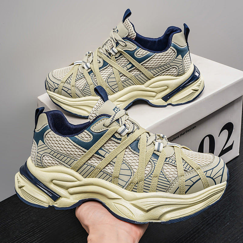 Men's Breathable Mesh Dad Sneakers Soft Sole Heightening Shoes