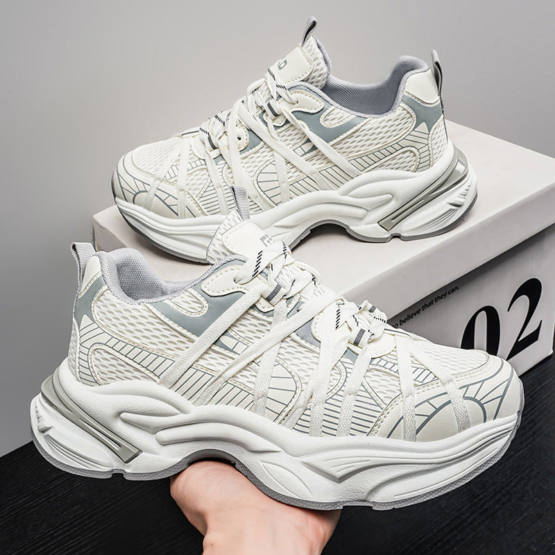 Men's Breathable Mesh Dad Sneakers Soft Sole Heightening Shoes