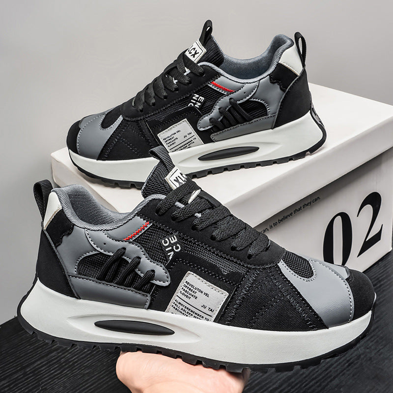 Men's Platform Dad Sneakers Heightened Waffle Casual Running