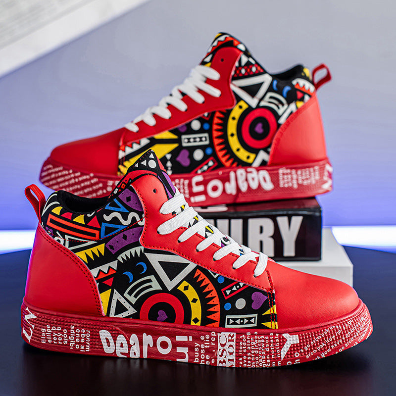 Men's High-Top Canvas Sneakers Large Size