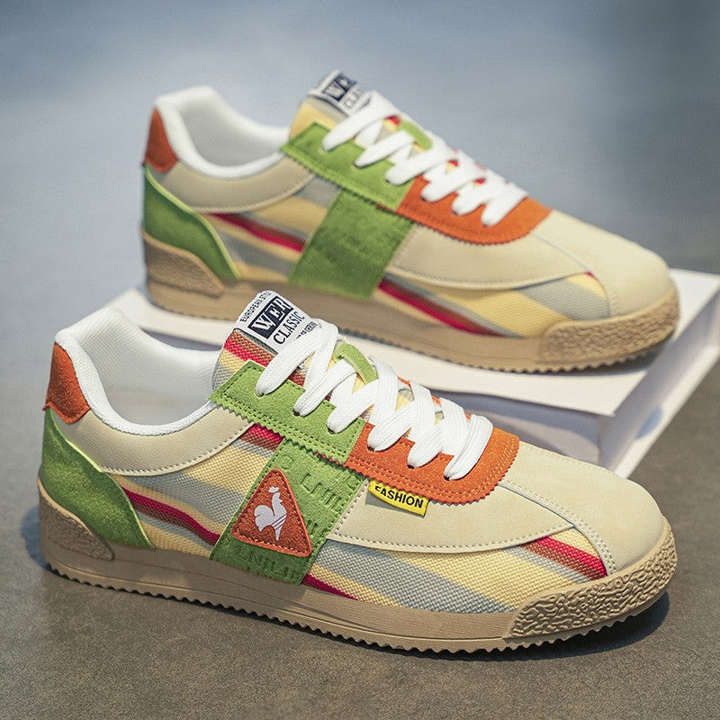 Men's Color Block Canvas Sneakers Lightweight Soft Sole Casual