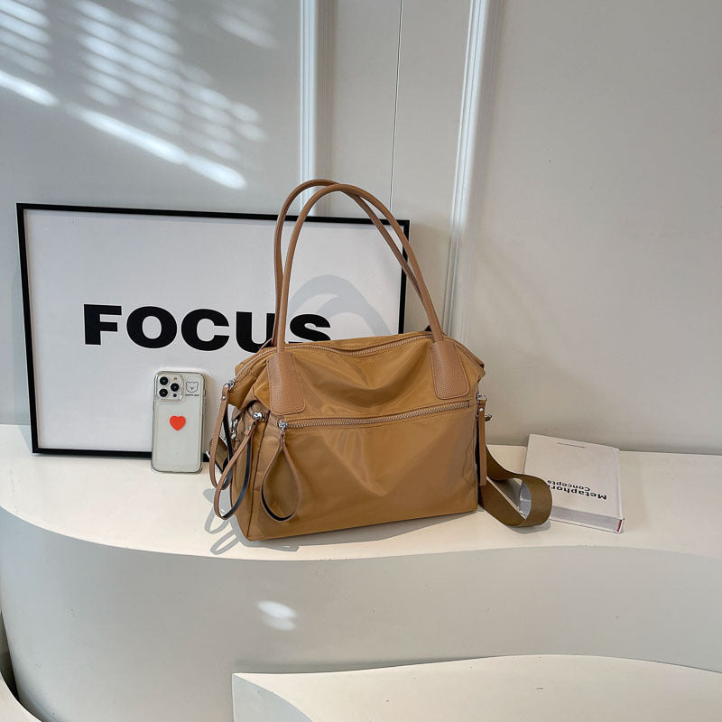 Women's Large Nylon Tote Bag with Multi-Strap Design