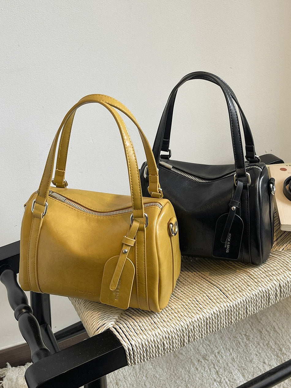 Women's PU Pillow Shoulder Crossbody Bag with Belt Detail