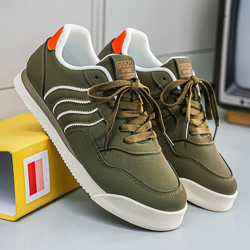 Men's Leather Running Shoes Soft Sole Non-Slip Shock Absorbing