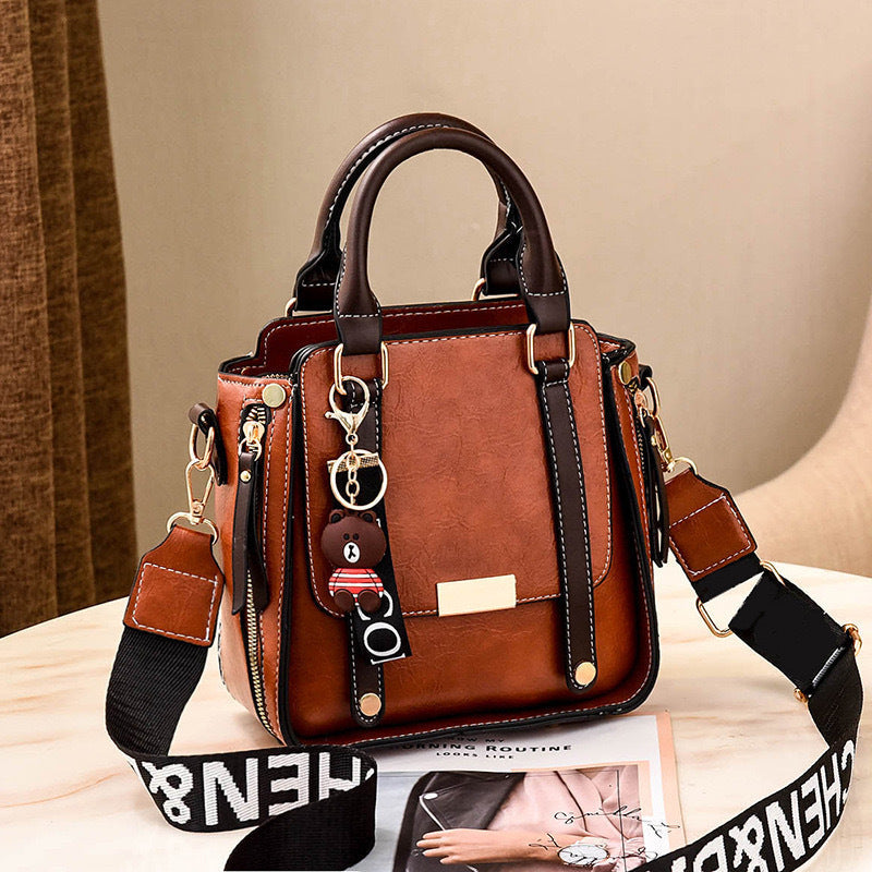 Women's Large PU Shoulder Crossbody Bag with Textured Finish