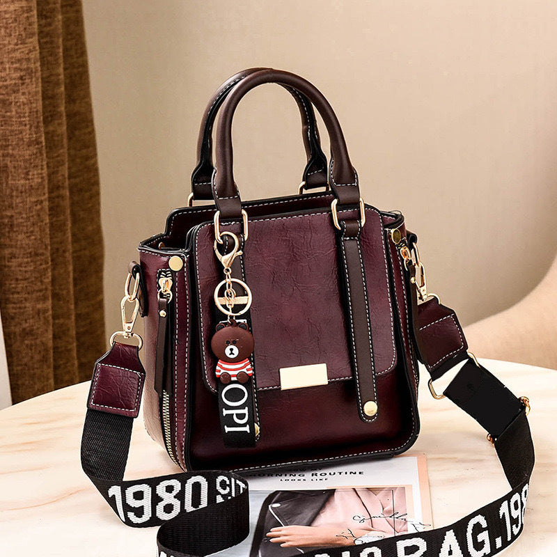 Women's Large PU Shoulder Crossbody Bag with Textured Finish