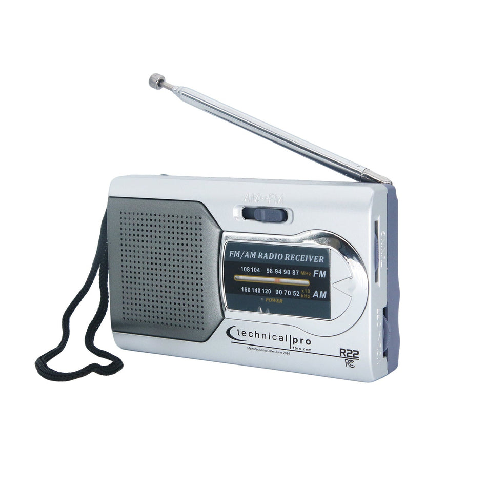 Two-Band FM AM Retro Radio Portable Manual Search Earphone Jack
